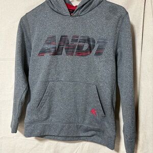 Gray Hoodie with Red Accents
